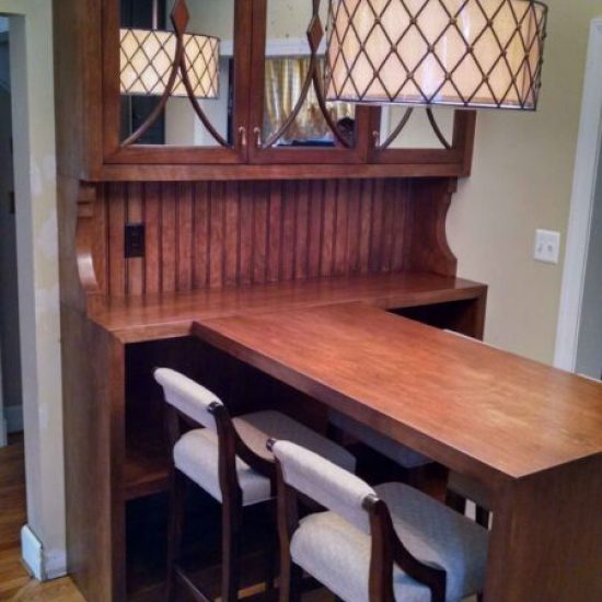 Custom Wood table And Cabinet