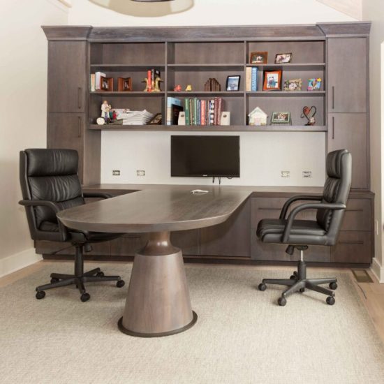 Custom Wood Desk & bookshelves